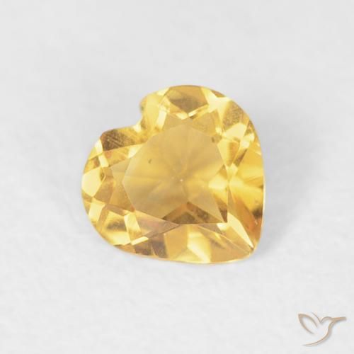 Citrino Arancio dorato naturale da 0.35 ct, Cuore, VVS