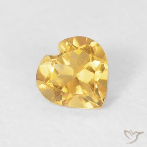 Citrino Dorato medio naturale da 0.37 ct, Cuore, VVS-VS