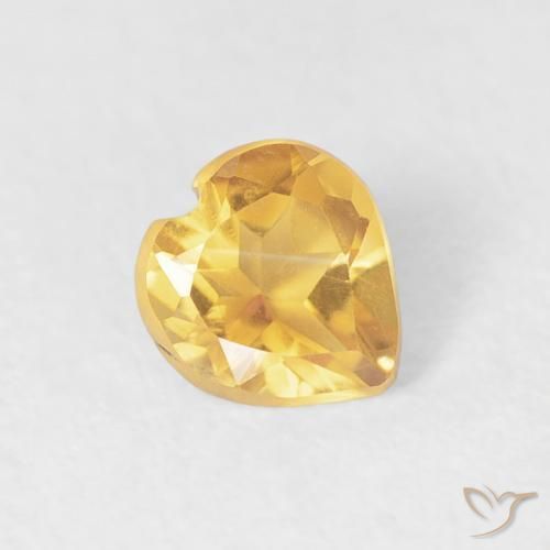 Citrino Arancio dorato naturale da 0.32 ct, Cuore, VVS