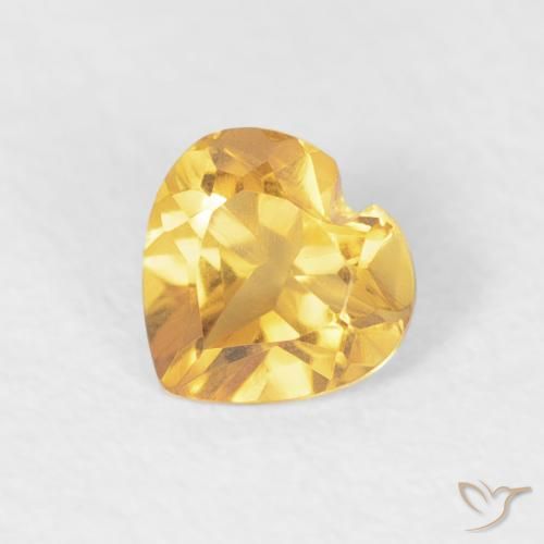 0.38ct Naturale Oro medio Citrino, Cuore, VVS