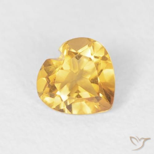 Citrino Oro medio naturale da 0.38 ct, Cuore, VVS
