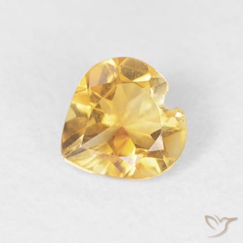 0.36ct Naturale Oro Citrino, Cuore, VVS