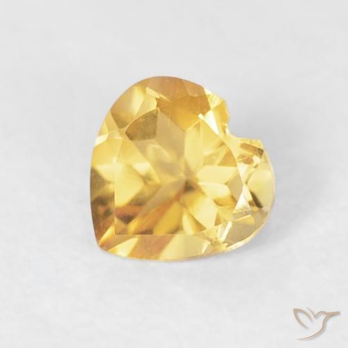 0.44ct Naturale Oro medio Citrino, Cuore, VVS