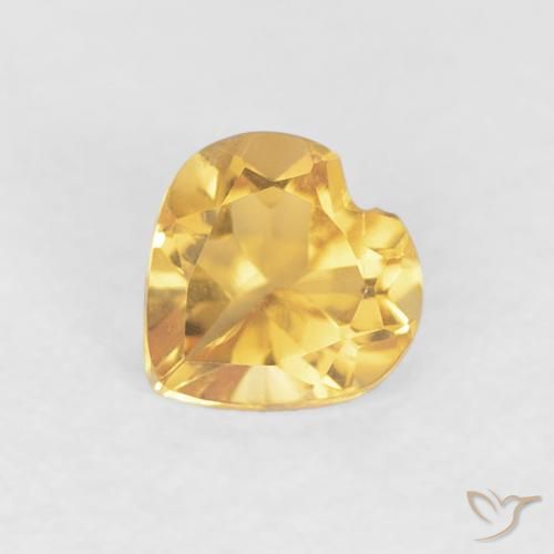 0.42ct Naturale Oro medio Citrino, Cuore, VVS