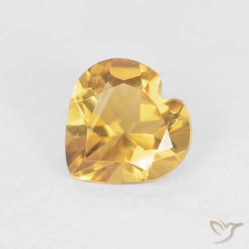 0.41ct Naturale Oro medio Citrino, Cuore, VVS