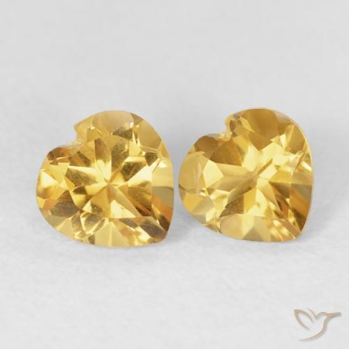 1.43ctw Naturale Dorato Citrino, Cuore, VVS-VS