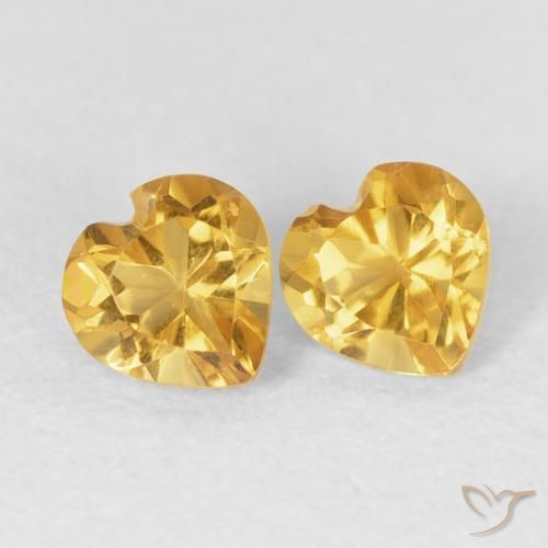 Gemme di Citrino Dorato naturale da 0.95 ct, Cuore, VVS-VS