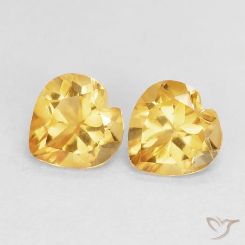 1.47ctw Naturale Top Oro Citrino, Cuore, VVS-VS
