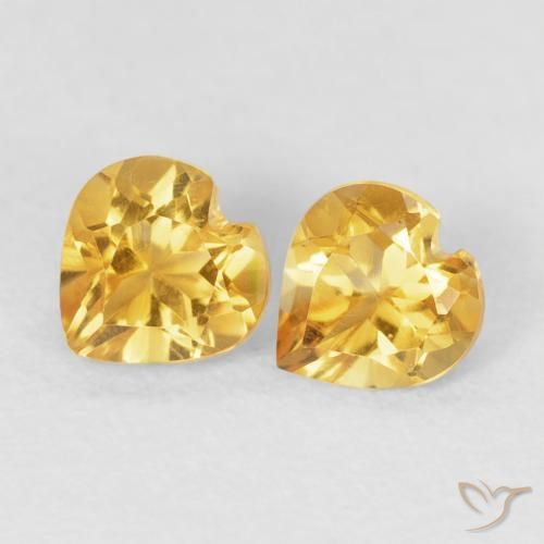 0.82ctw Naturale Dorato Citrino, Cuore, VVS-VS
