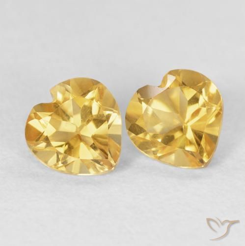 1.42ctw Naturale Oro Citrino, Cuore, VVS-VS