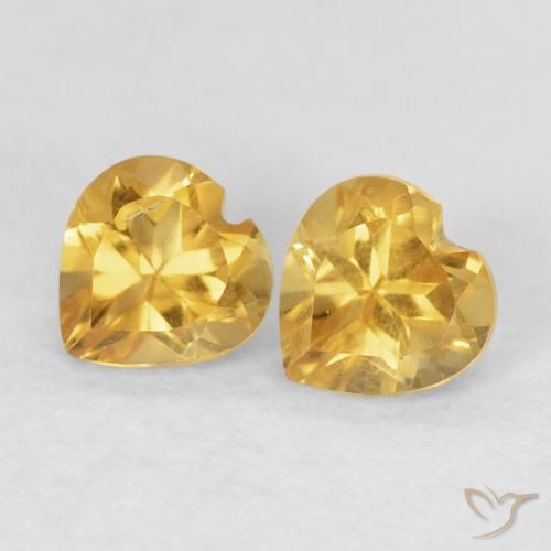 0.88ctw Naturale Dorato Citrino, Cuore, VVS-VS