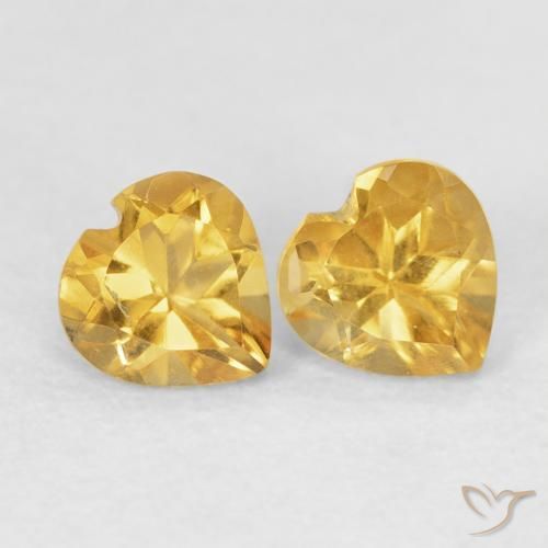 Gemme di Citrino Dorato naturale da 0.88 ct, Cuore, VVS-VS
