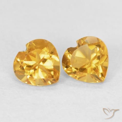 Gemme di Citrino Dorato naturale da 0.90 ct, Cuore, VVS-VS