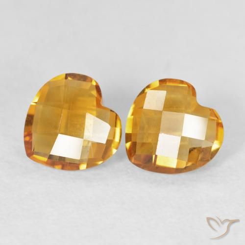 1.29ctw Naturale Arancione-Oro medio Citrino, Cuore, VVS-VS