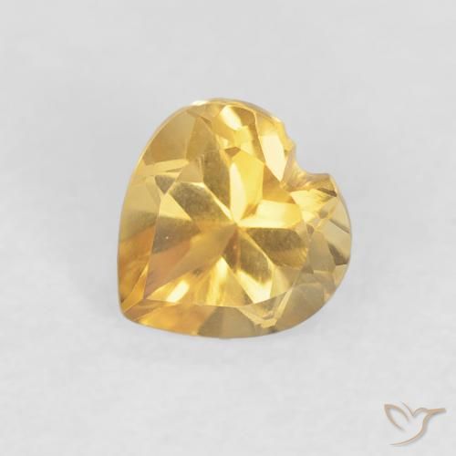 0.45ct Naturale Oro brillante Citrino, Cuore, VVS