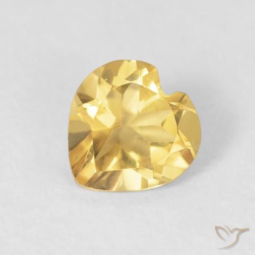 0.55ct Naturale Dorato Citrino, Cuore, VVS