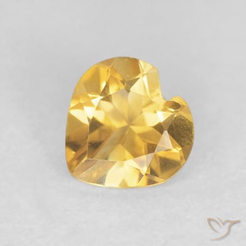 0.60ct Naturale Oro brillante Citrino, Cuore, VVS