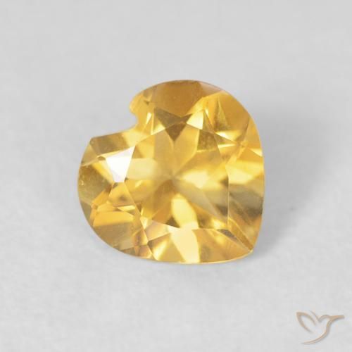 Citrino Oro brillante naturale da 0.60 ct, Cuore, VVS