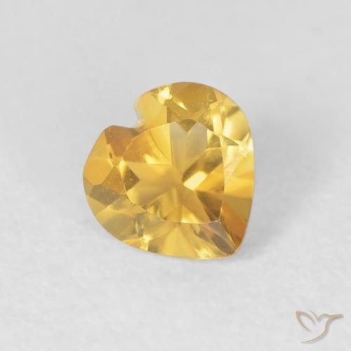 0.64ct Naturale Oro medio Citrino, Cuore, VVS
