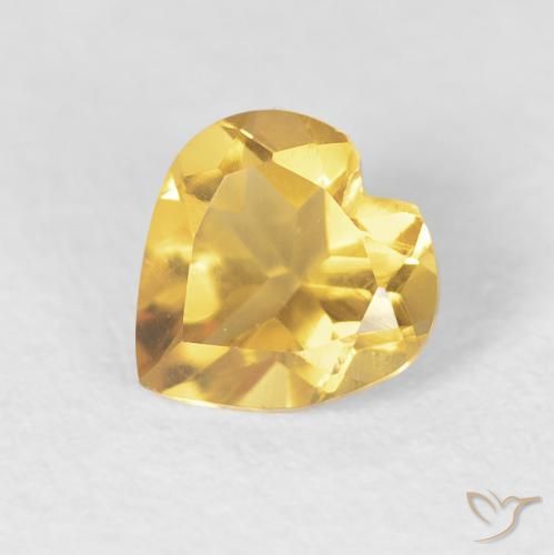 Citrino Arancio dorato naturale da 0.66 ct, Cuore, VVS