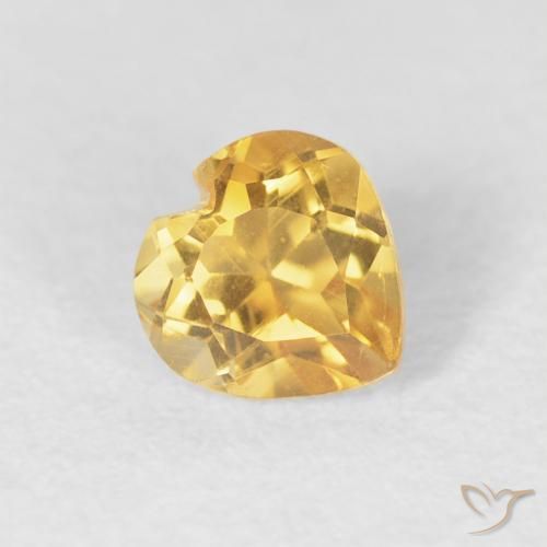 0.51ct Naturale Oro medio Citrino, Cuore, VS