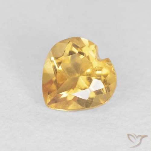 Citrino Oro medio naturale da 0.51 ct, Cuore, VS