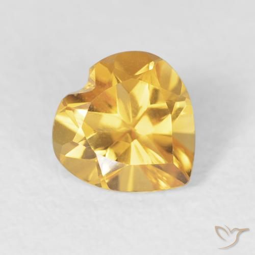 0.70ct Naturale Oro medio Citrino, Cuore, VVS