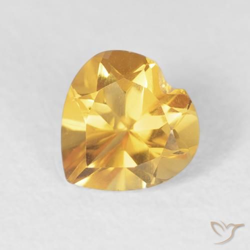 Citrino Oro medio naturale da 0.70 ct, Cuore, VVS