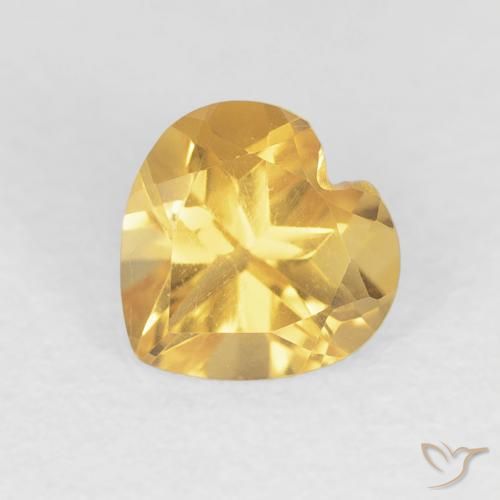 Citrino Oro medio naturale da 0.71 ct, Cuore, VS