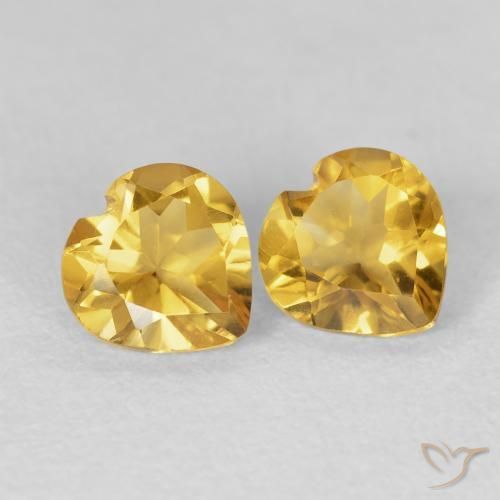 Gemme di Citrino Dorato naturale da 1.37 ct, Cuore, VVS-VS