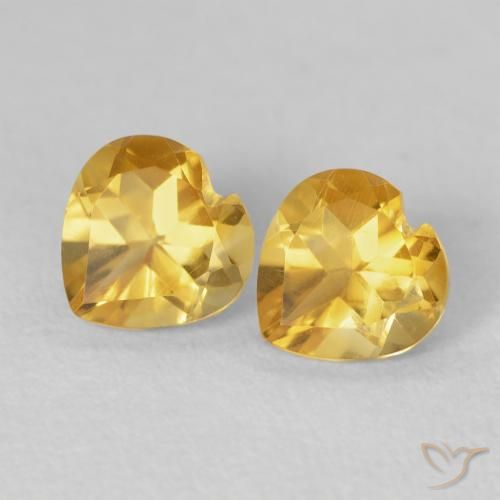 1.55ctw Naturale Oro profondo Citrino, Cuore, VVS-VS