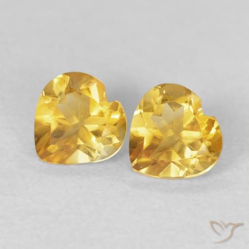 0.88ctw Naturale Dorato Citrino, Cuore, VVS-VS