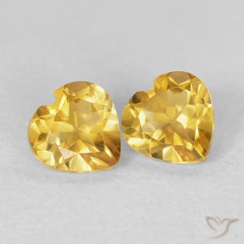 Gemme di Citrino Dorato naturale da 0.88 ct, Cuore, VVS-VS