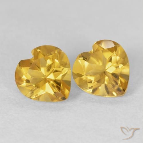 1.52ctw Naturale Oro profondo Citrino, Cuore, VVS-VS