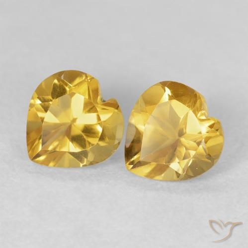 Gemme di Citrino Oro profondo naturale da 1.52 ct, Cuore, VVS-VS