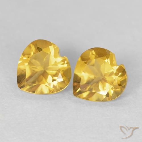 1.42ctw Naturale Oro medio Citrino, Cuore, VVS-VS