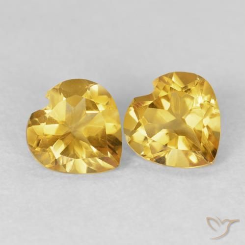 Gemme di Citrino Dorato naturale da 1.30 ct, Cuore, VVS-VS