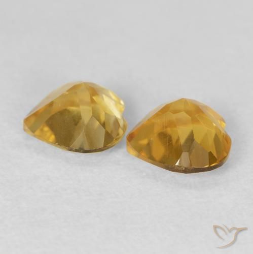 Gemme di Citrino Dorato naturale da 1.30 ct, Cuore, VVS-VS