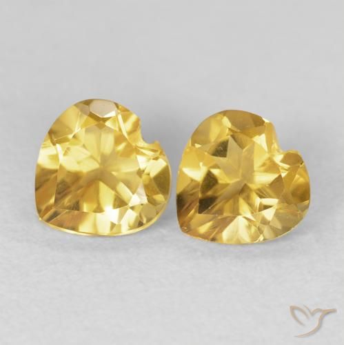 1.45ctw Naturale Oro profondo Citrino, Cuore, VVS-VS