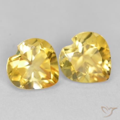 Gemme di Citrino Oro brillante naturale da 1.40 ct, Cuore, VS