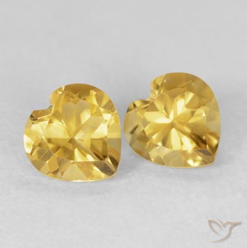 Gemme di Citrino Dorato naturale da 1.47 ct, Cuore, VVS-VS