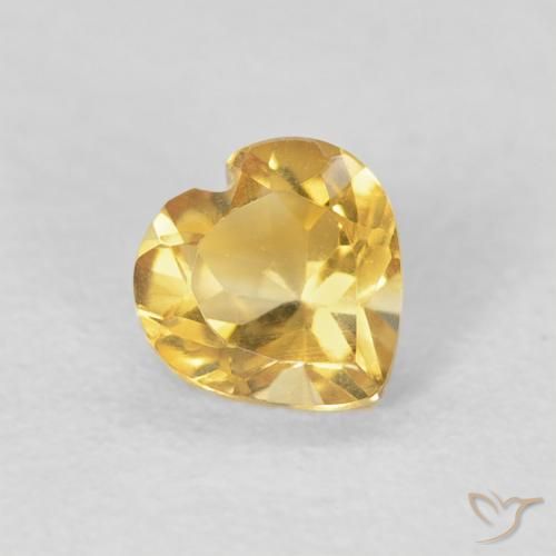 0.44ct Naturale Dorato Citrino, Cuore, VVS