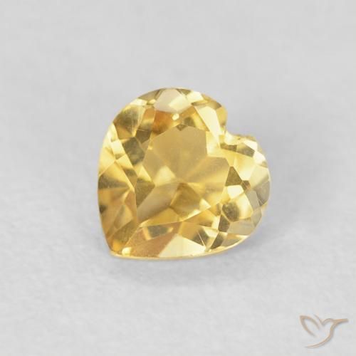 0.44ct Naturale Oro medio Citrino, Cuore, VVS