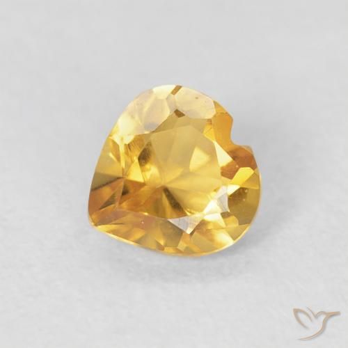 0.42ct Naturale Oro medio Citrino, Cuore, VVS