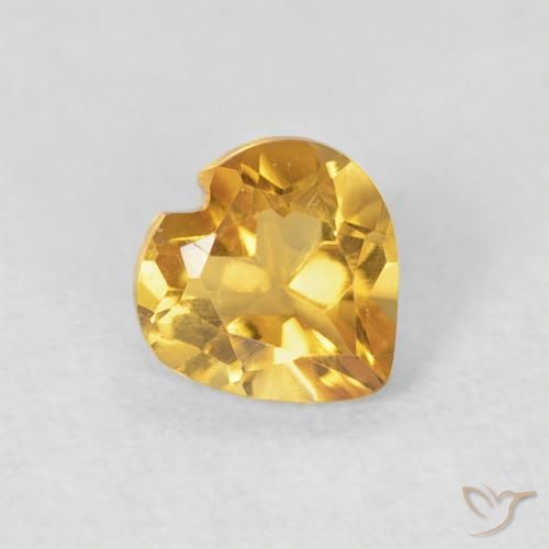 Citrino Oro medio naturale da 0.42 ct, Cuore, VVS