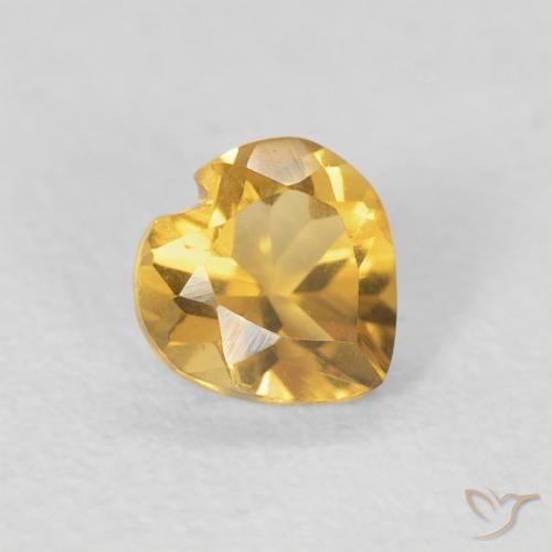 Citrino Oro profondo naturale da 0.42 ct, Cuore, VVS