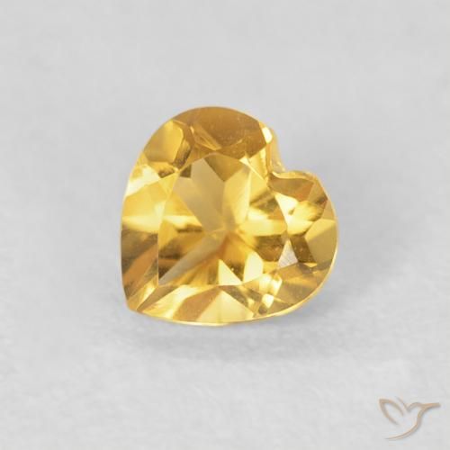 0.43ct Naturale Oro brillante Citrino, Cuore, VVS