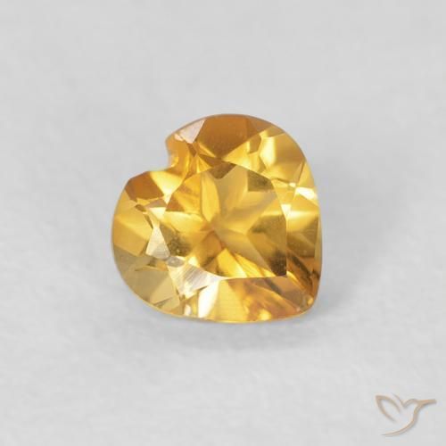 Citrino Arancio dorato naturale da 0.38 ct, Cuore, VVS