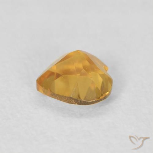 Citrino Arancio dorato naturale da 0.38 ct, Cuore, VVS