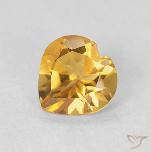 0.72ct Naturale Medium Light-Golden Citrino, Cuore, VVS-VS